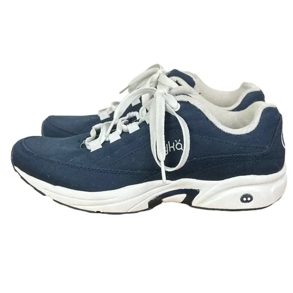 Ryka A212683 Women's Ghillie Navy White Nitracel Canvas Walking Shoes Size 8